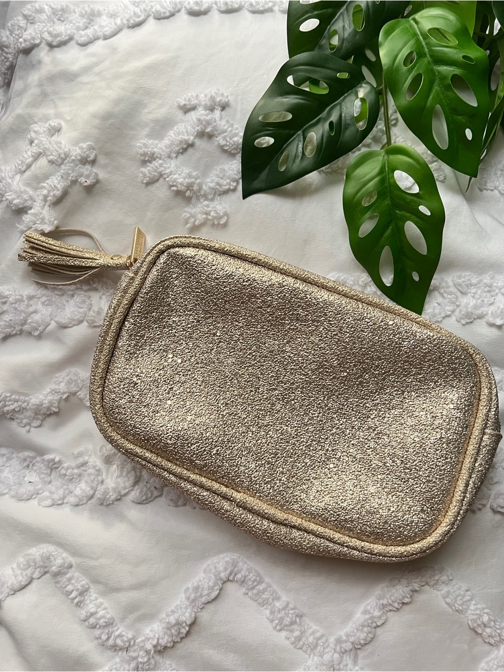 ALASTIN Shimmering Gold Cosmetic Pouch with Tassel